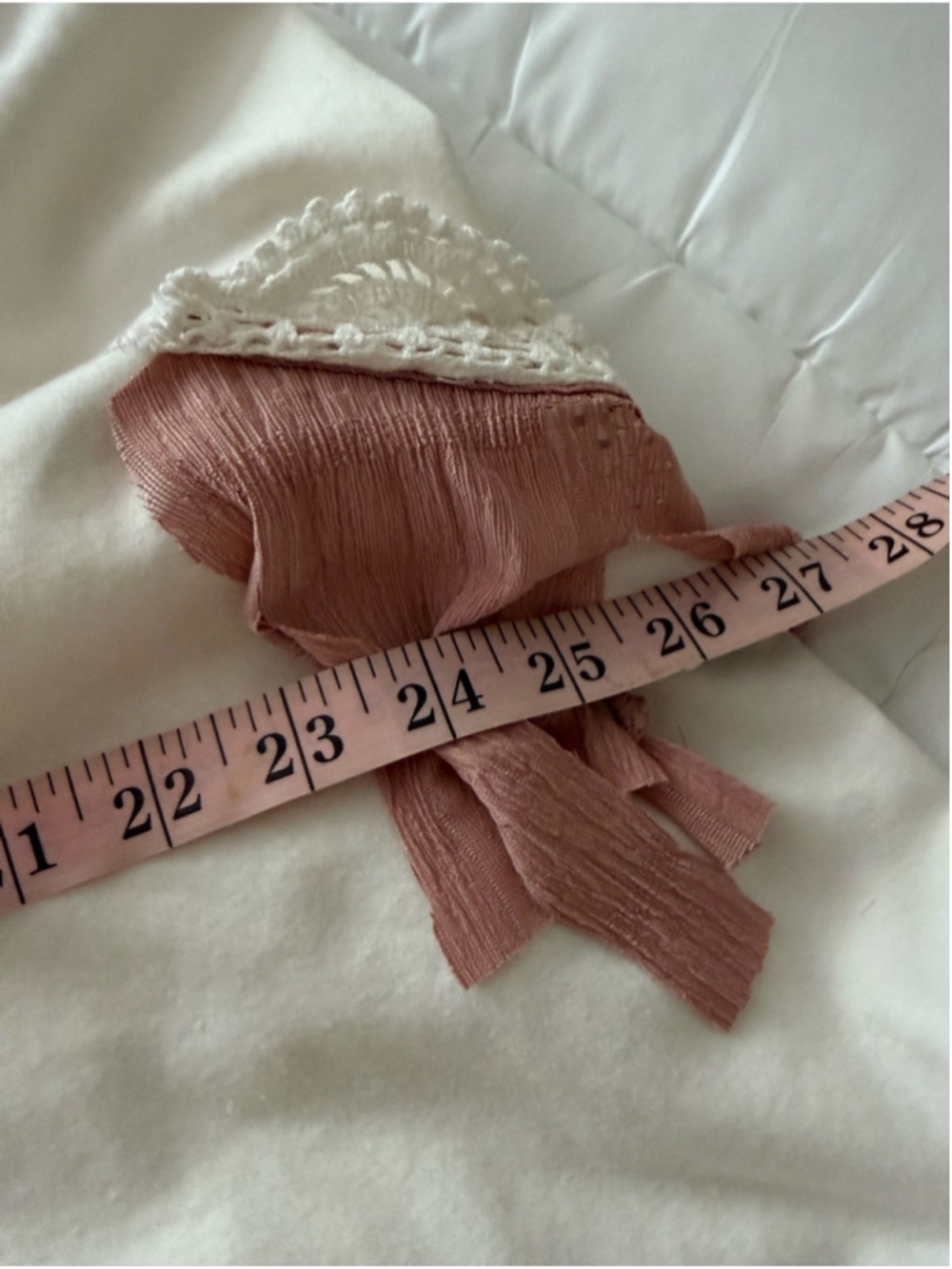 Handmade upcycled wearable art boho bloomers featuring a cream and dusty rose pa - Picture 13 of 14